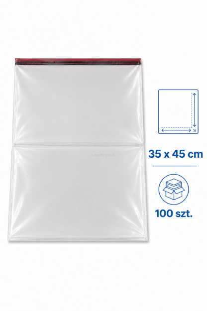 Woreczki celofanowe z klejem OPP  35x45+5cm - 100szt