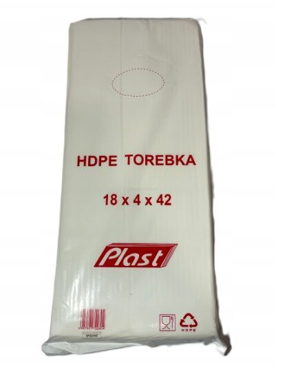 Torebki Foliowe HDPE 18/4x42cm 6µm -  opakowanie 800szt