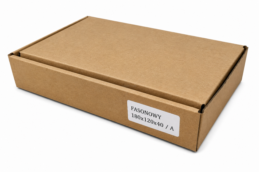 Karton fasonowy 180x120x40mm 356g/m2  fala D, 3warstwowy (gab.A, opk.50szt)