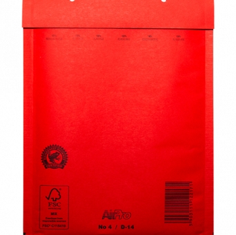 Czerwone koperty bąbelkowe 17/G - 100szt
