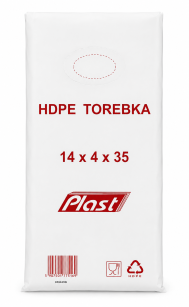 Torebki Foliowe HDPE 14/4x35cm 6µm -  opakowanie 800szt