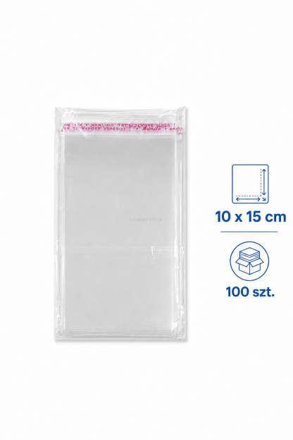Woreczki celofanowe z klejem OPP  10x15+4cm - 100szt