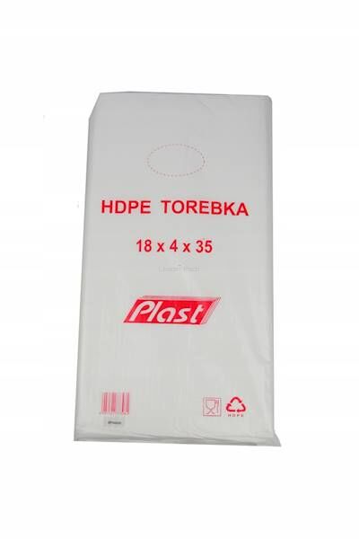 Torebki Foliowe HDPE 18/4x35cm 6µm -  opakowanie 800szt