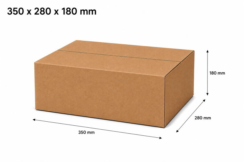 Karton klapowy 350x280x180mm 390g/m2  fala C, 3warstwowy  (gab.B, opk.20szt)