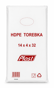 Torebki Foliowe HDPE 14/4x32cm 6µm -  opakowanie 800szt