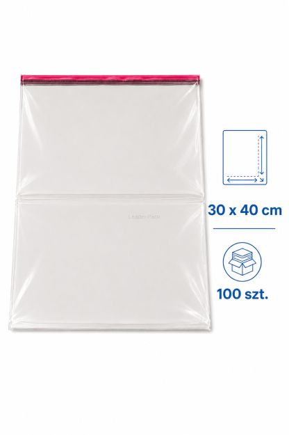Woreczki celofanowe z klejem OPP  30x40+5cm - 100szt