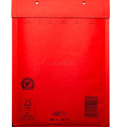 Czerwone koperty bąbelkowe 14/D - 100 szt.