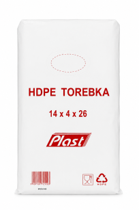 Torebki Foliowe HDPE 14/4x26cm 6µm -  opakowanie 800szt