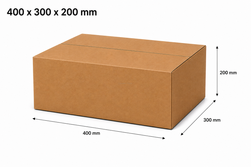 Karton klapowy 400x300x200mm 410g/m2  fala C, 3warstwowy (gab.C, opk.20szt)